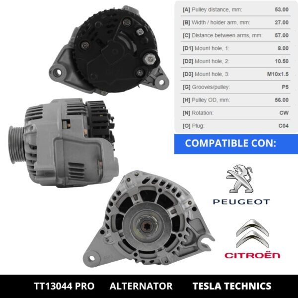 TT13044 PRO, Alternador, 12V, 80A