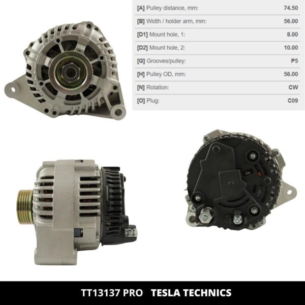 TT13137 PRO, Alternador, 12V, 80A