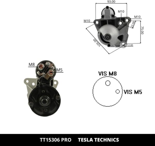 TT15306 PRO, Motor de arranque, 12V, 0.9KW