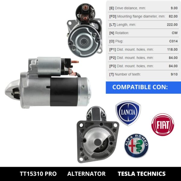 TT15310 PRO, Motor de arranque, 12V, 1.7KW