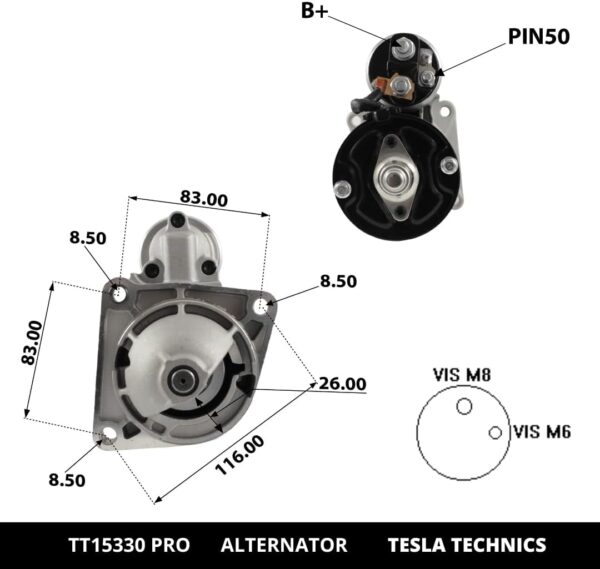 TT15330 PRO, Motor de arranque, 12V, 2KW