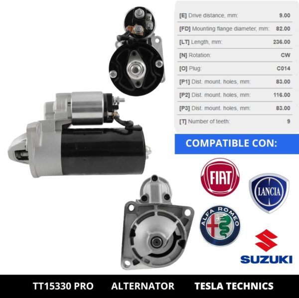 TT15330 PRO, Motor de arranque, 12V, 2KW
