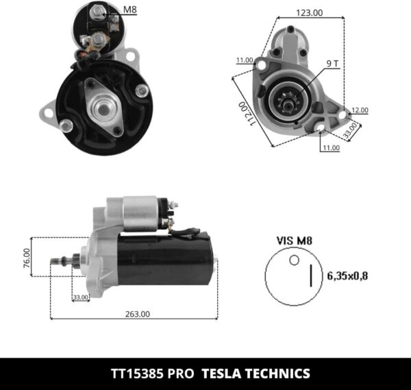 TT15385 PRO, Motor de arranque, 12V, 1.7KW