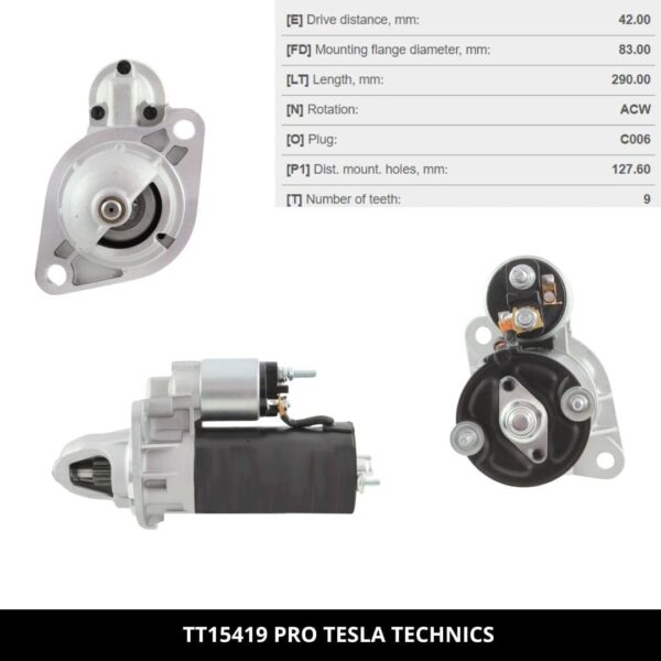 TT15419 PRO, Motor de arranque, 12V, 1.7KW