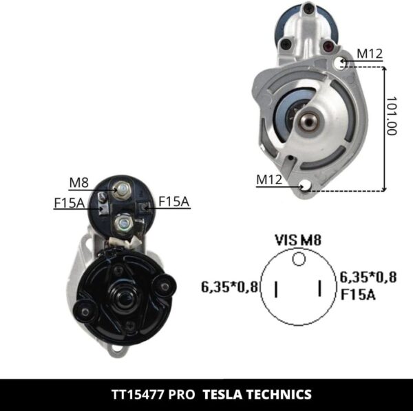 TT15477 PRO, Motor de arranque, 12V, 1KW
