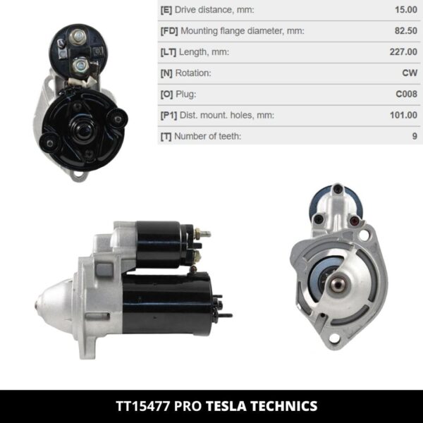 TT15477 PRO, Motor de arranque, 12V, 1KW