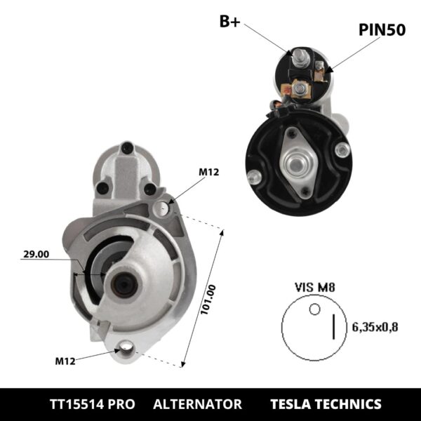 TT15514 PRO, Motor de arranque, 12V, 1.7KW