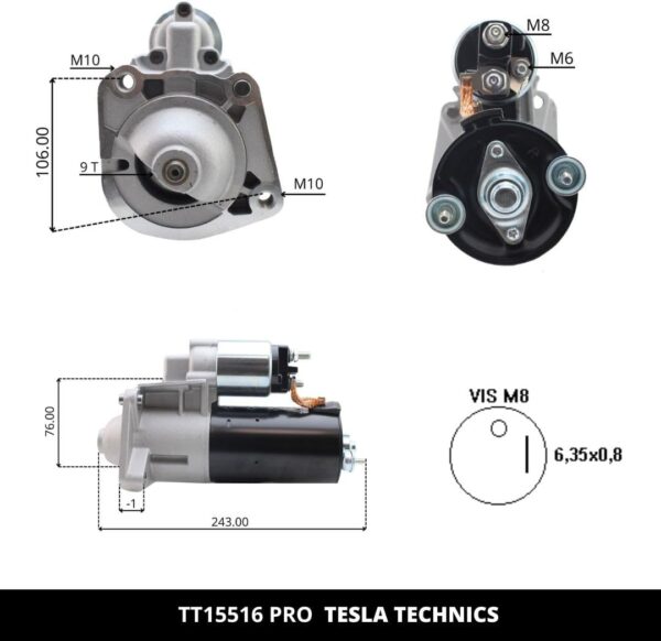 TT15516 PRO, Motor de arranque, 12V, 1.4KW