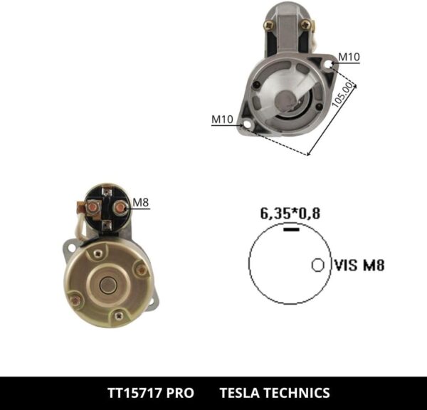 TT15717 PRO, Motor de arranque, 12V, 0.9KW