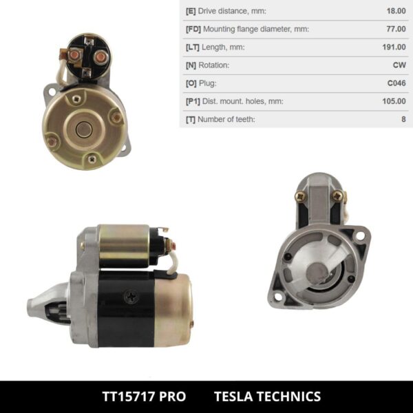 TT15717 PRO, Motor de arranque, 12V, 0.9KW