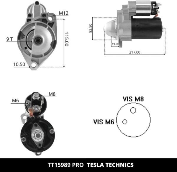 TT15989 PRO, Motor de arranque, 12V, 1.1KW
