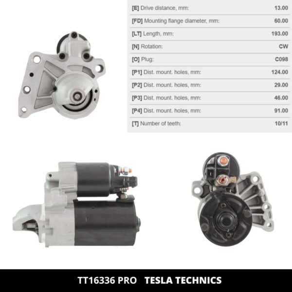 TT16336 PRO, Motor de arranque, 12V, 0.9KW