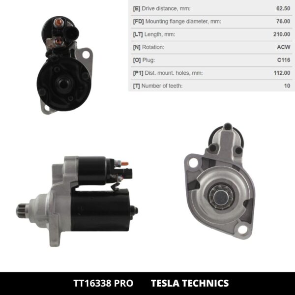 TT16338 PRO, Motor de arranque, 12V, 1.1KW