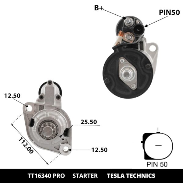 TT16340 PRO, Motor de arranque, 12V, 2.2KW