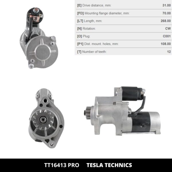 TT16413 PRO, Motor de arranque, 12V, 2.2KW