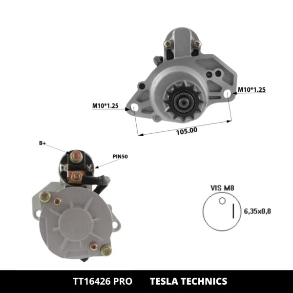 TT1642620PRO_3.jpg TT16426 PRO, Motor de arranque, 12V, 2.2KW