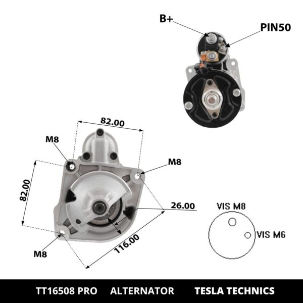 TT16508 PRO, Motor de arranque, 12V, 2.5KW