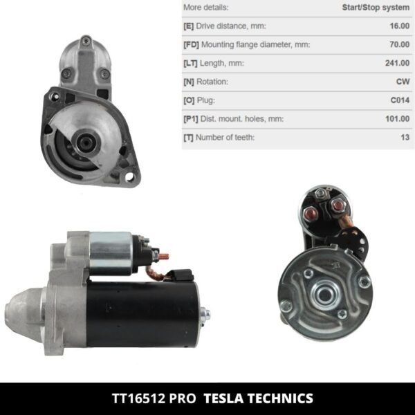 TT16512 PRO, Motor de arranque, 12V, 1.8KW