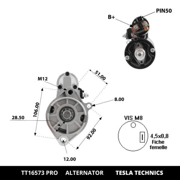TT1657320PRO_3.jpg TT16573 PRO, Motor de arranque, 12V, 2KW