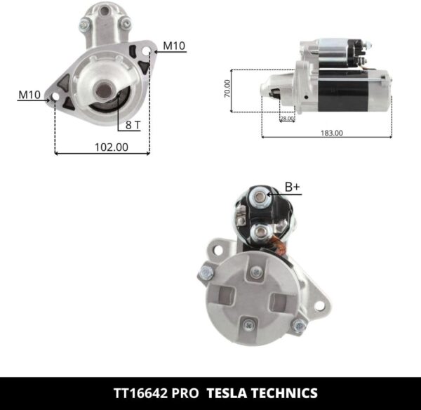 TT16642 PRO, Motor de arranque, 12V, 1KW
