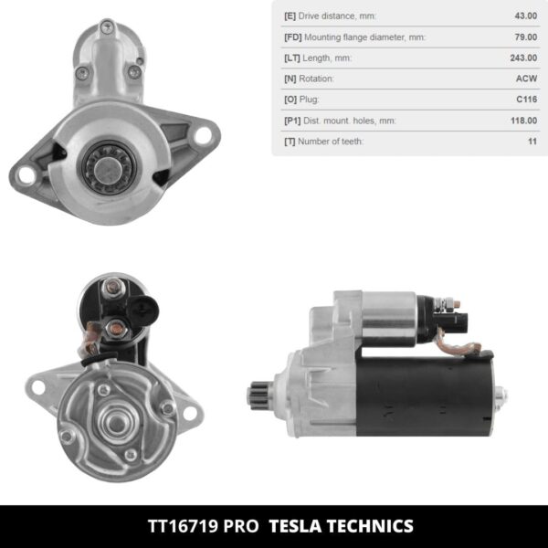 TT16719 PRO, Motor de arranque, 12V, 1.7KW