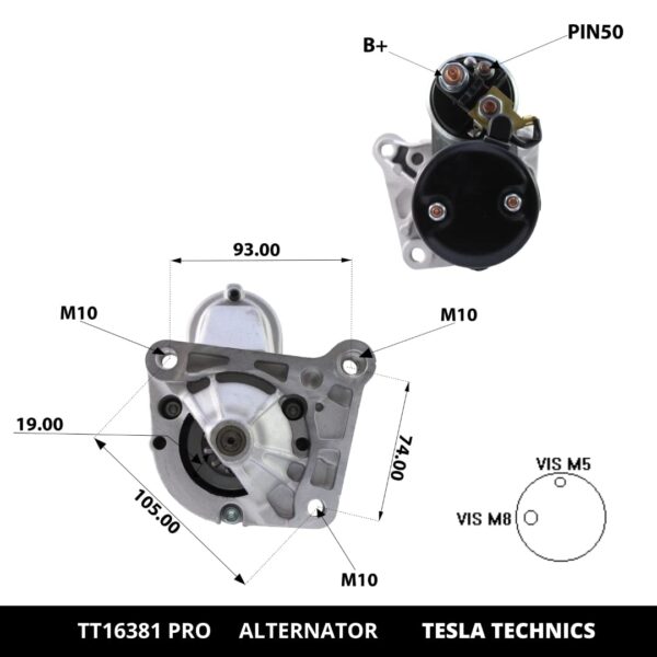 TT16381 PRO, Motor de arranque, 12V, 1.2KW