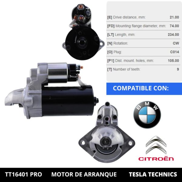 TT16401 PRO, Motor de arranque, 12V, 1.8KW
